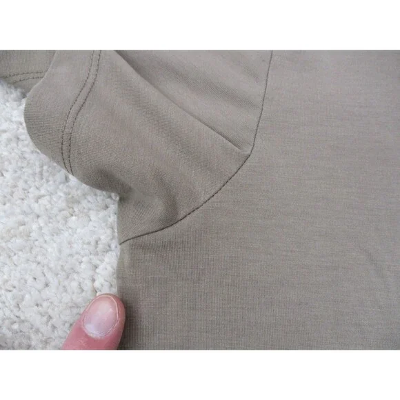Cuts Shirt Mens Large L Brown Tan Casual Performance Stretch Crew Tee * - Picture 6 of 13
